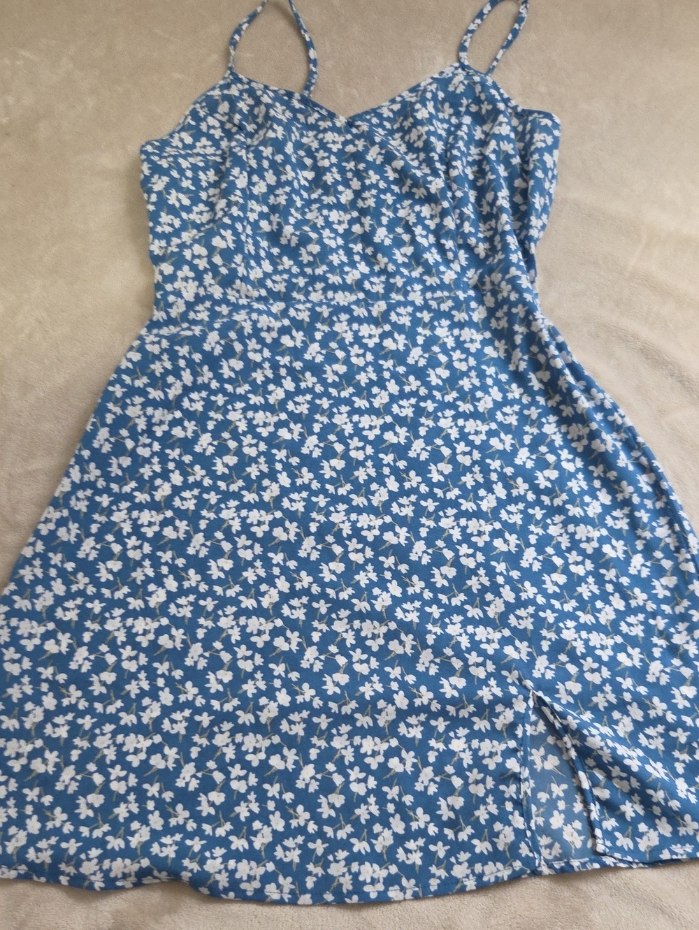 ROMWE Blue Floral Dress Top